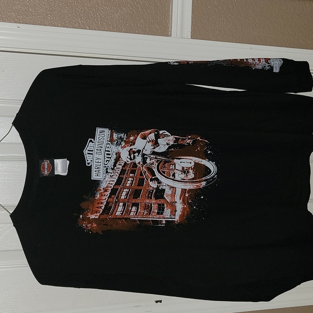 HARLEY DAVIDSON MENS BLACK 2XL BLACK SHIRT LONG SLEEVE